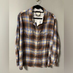 NWT American Eagle Oversized Plaid Button-Up Shirt. Size X-Large